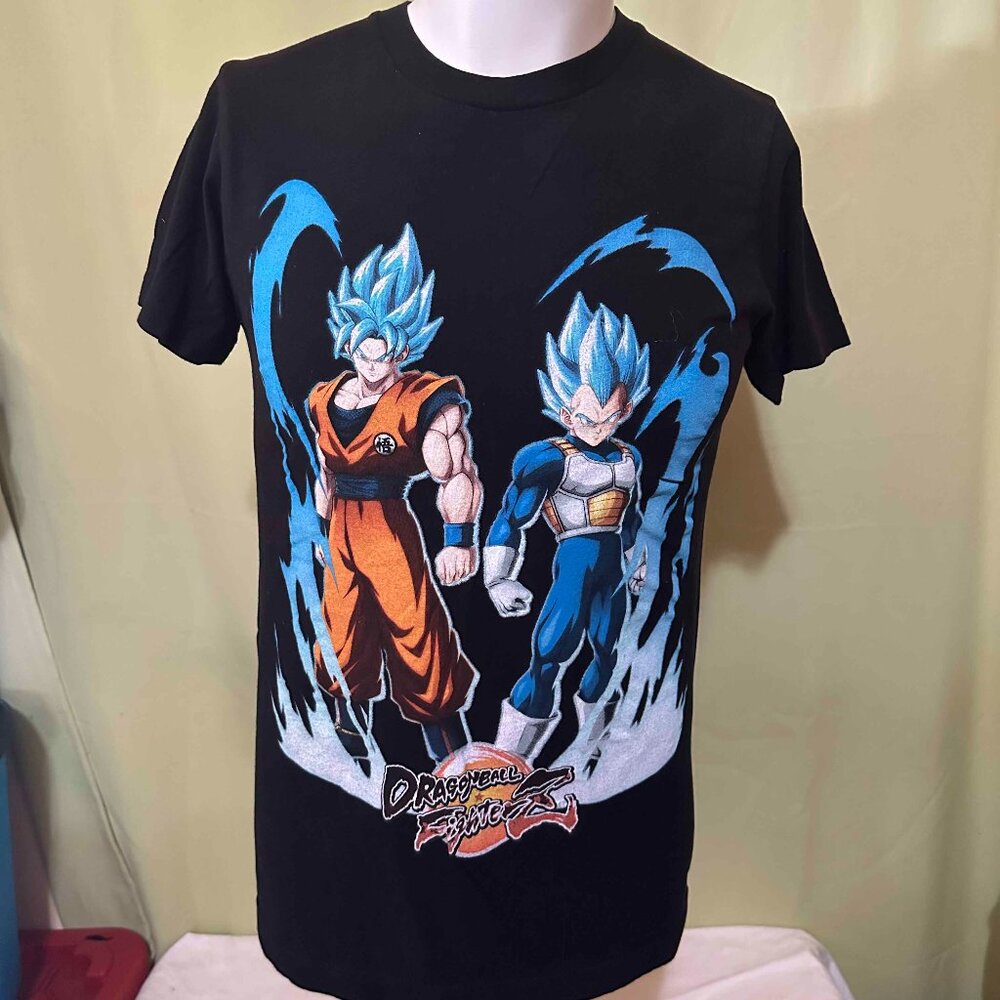 Dragon Ball FighterZ Goku Vegeta Gohan Frieza Men's Black T Shirt Small Bird Stu